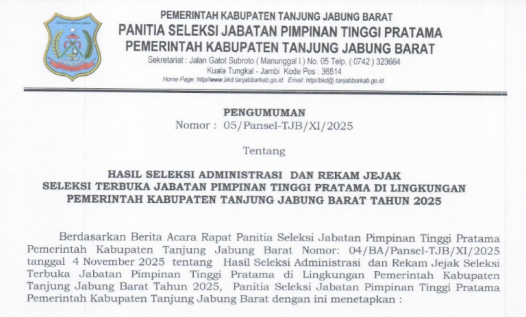 Hasil Seleksi JPT